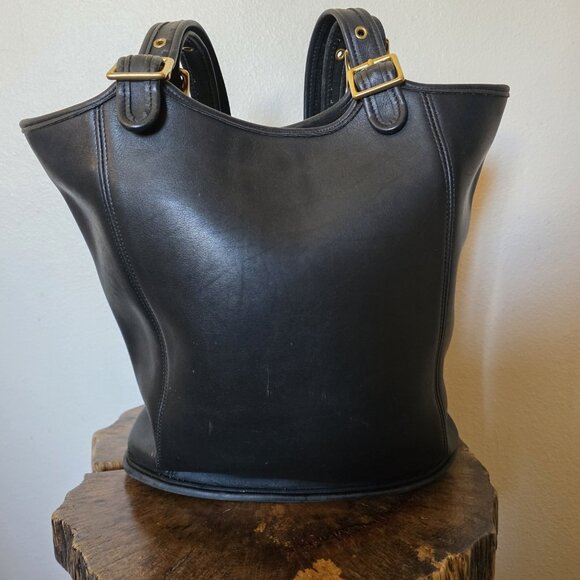 Vintage COACH LEGACY LARGE SHOPPER Black Leather Shoulder Bag Purse 9090 USA - Picture 13 of 16
